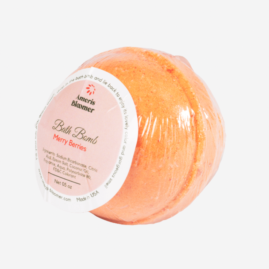 njoy a soothing and fragrant bath experience with our handmade Bath Bomb Berry Merries made with all-natural ingredients. Perfect for unwinding and relieving stress after a long day.