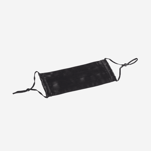 Tri Fold 100% Mullberry Silk Face Mask Black