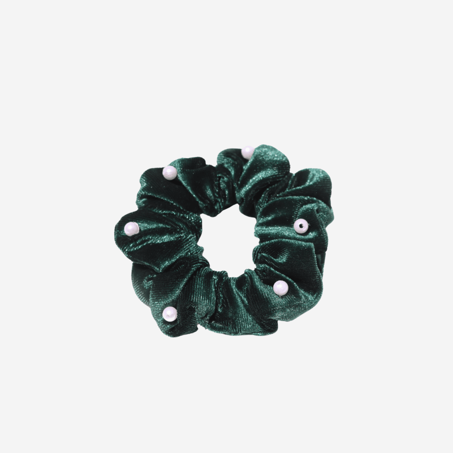 Medium Pearl Velvet Scrunchies