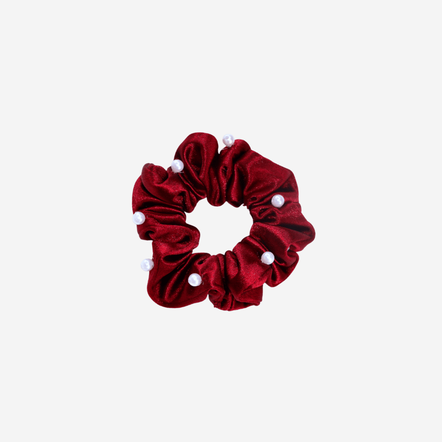 Medium Pearl Velvet Scrunchies