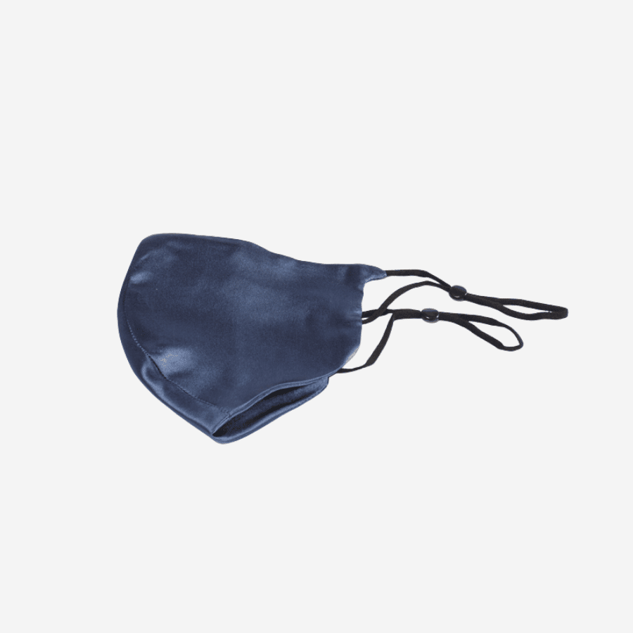 Stay Protected in Style with Our 2-Layer 100% Mulberry Silk Face Mask in Navy - Handmade with High Quality Silk for a Soft and Comfortable Fit. Breathable and Skin-Friendly. Oeko-Tex® Certified for Safe and Eco-Friendly Use. Made in Suzhou, China, the Home of Mulberry Silk
